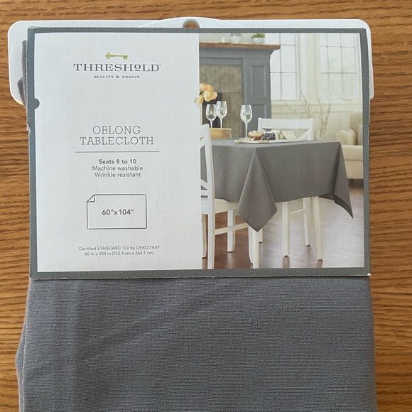 Threshold Grey Oblong Tablecloth - Picture 1 of 1